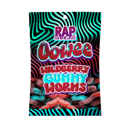 Rap Snacks Oowee Wildberry Candy Gummy Worms (5.3 oz)
