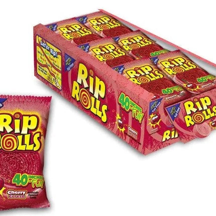 Rip Rolls Cherry Sweet & Sour Fruit Rolls 1.4 oz (24ct)