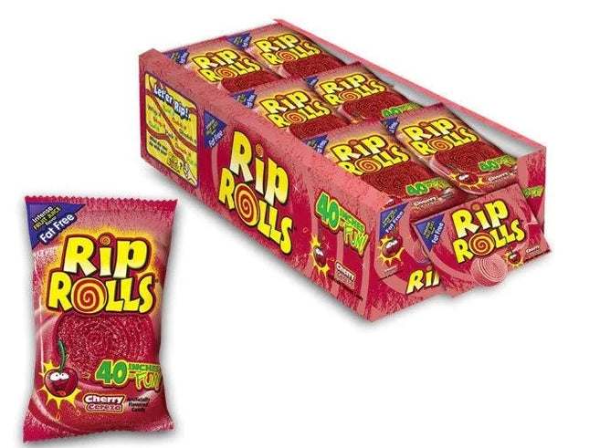 Rip Rolls Cherry Sweet & Sour Fruit Rolls 1.4 oz (24ct)