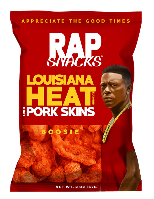 Rap Snacks Boosie Louisiana Heat Fried Pork Skins (1.75oz) (12 bags)