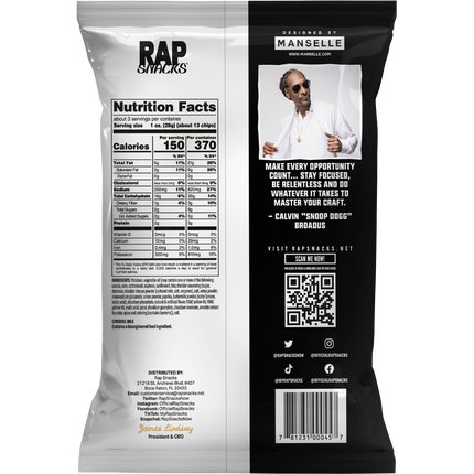 Rap Snacks Snoop Dogg |  OG Bar-B-Que Cheddar (10 Bags)
