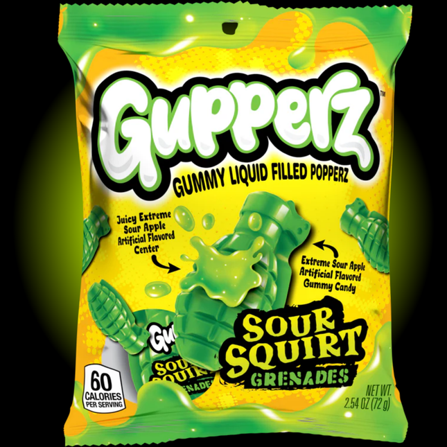 Gupperz Sour Squirt Grenades Candy (2.54 oz)