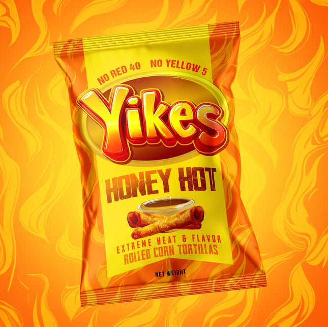 Yikes Honey Hot Chips – Honey Heat Snack, 4oz Bags (Case of 10)
