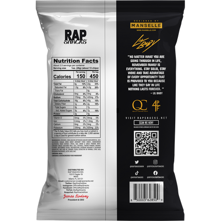 Rap Snacks Lil Baby Cheddar + Sour Cream Chips (2oz)