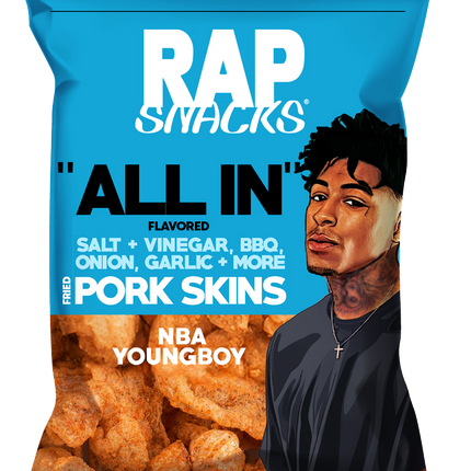 Rap Snacks NBA Youngboy "All In" Flavored Fried Pork Skins (1.75oz) (12 bags)