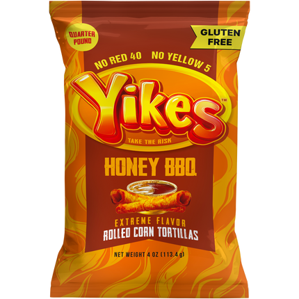 Yikes Honey BBQ Chips – Sweet & Smoky Barbecue Snack, 4oz Bag