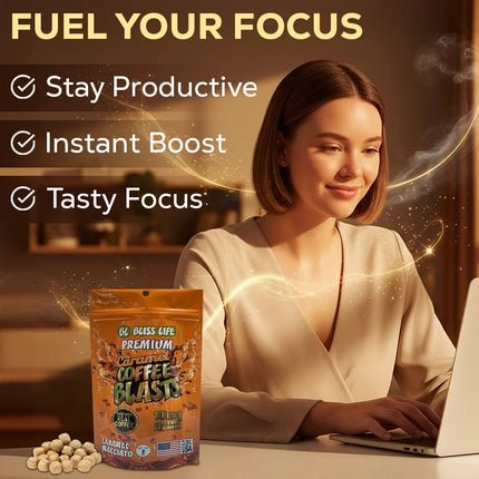 Bliss Life Caramel Coffee Blasts - 60 Count Floor Shipper