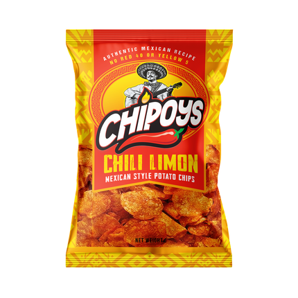 Chipoys Chili Limón Mexican Style Potato Chips, 2.5oz Bag