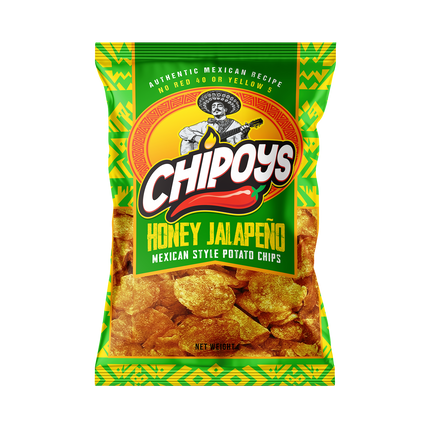 Chipoys Honey Jalapeño Mexican Style Potato Chips, 2.5oz Bag