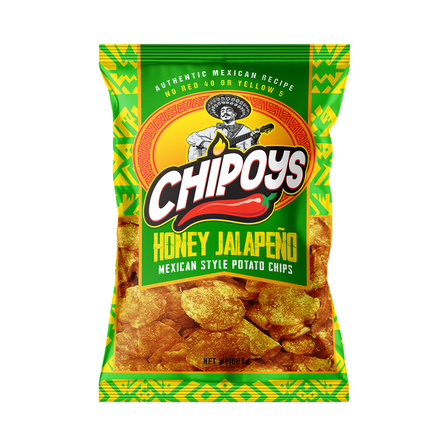 Chipoys Honey Jalapeño Mexican Style Potato Chips, 2.5oz Bag