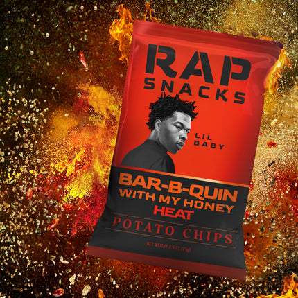 Rap Snacks Lil Baby | Bar-B-Quin with my Honey Heat Potato Chips (2.5oz) (10 Bags)