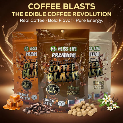 Bliss Life Caramel Coffee Blasts - 60 Count Floor Shipper