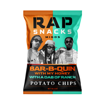 Rap Snacks Migos Bar-B-Quin With My Honey With a Dab of Ranch Chips (2oz) (12 bags)