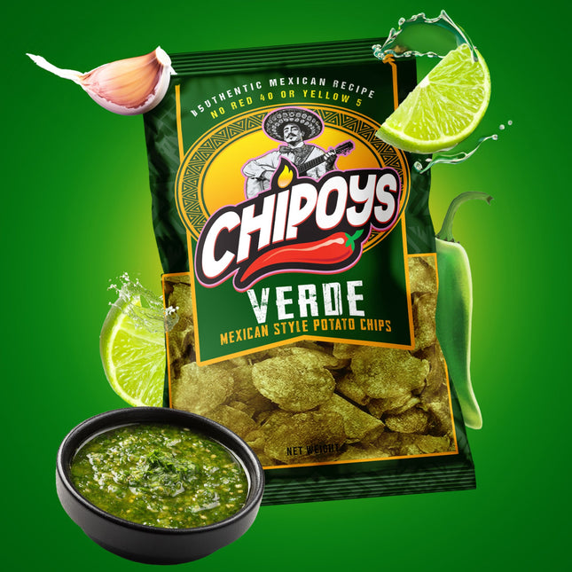 Chipoys Verde Mexican Style Potato Chips (2.5oz) (10 Bags)